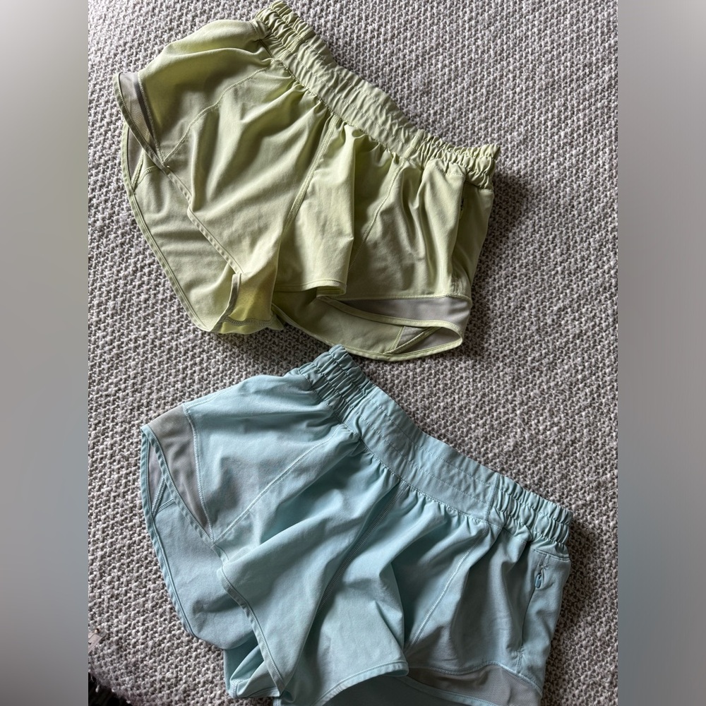 lululemon athletica Yellow and Light Blue Athletic Shorts